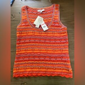 Sam Edelman multi colored crochet knit tank top